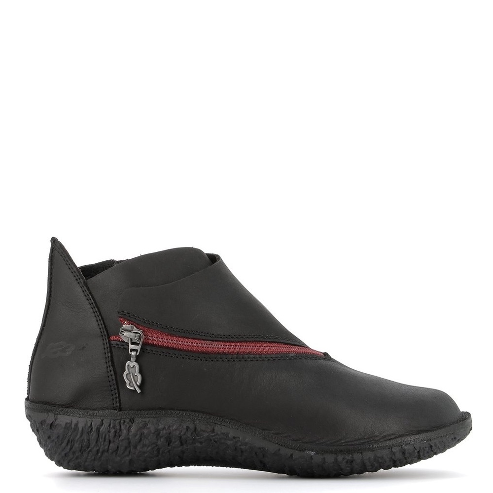Loints of Holland Black Ankle Boots, Red Zipper, EUC, look NEW! Size UK 39, US 8 - Picture 15 of 15
